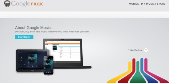 Google Music Screenshot Webseite