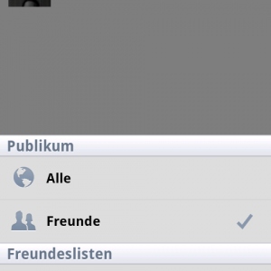 Facebook Android 1.7.0 Privatsphäre
