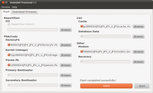Heimdall3 Heimdall Ubuntu: Flashvorgang erfolgreich