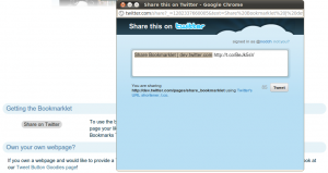 tshare Twitter Share Bookmarklet